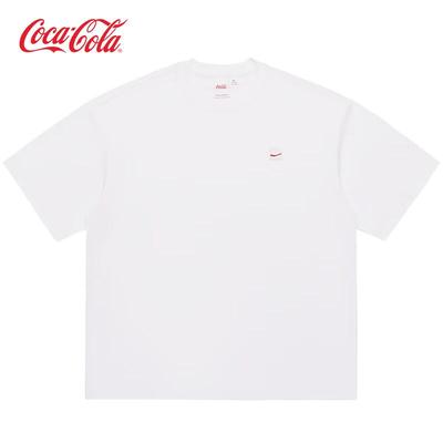 Coca-Cola Unisex Ribbon Patch Dropped Shoulder T-Shirt