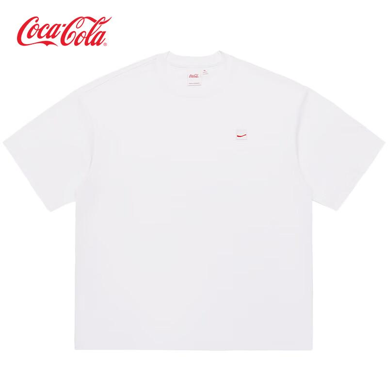 Coca-Cola Unisex Ribbon Patch Dropped Shoulder T-Shirt L/3