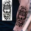 1 Sheet Forest Tribal Wolf Temporary Tattoos For Men Women Arm Leg Tatoos Waterproof Realistic Fake Tattoo Stickers Long Lasting