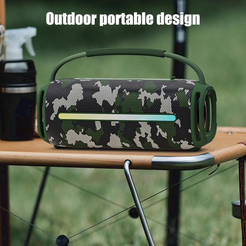 20W Portable Bluetooth-compatible Speaker Double Driver 360°Surround Sound IPX6 Waterproof For Camping Beach Party