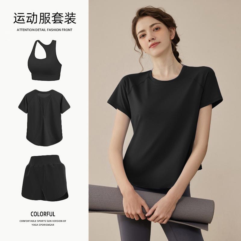 Tennis suit women's short-sleeved training clothes outdoor running quick-drying clothes thin badminton T-shirt fitness clothes