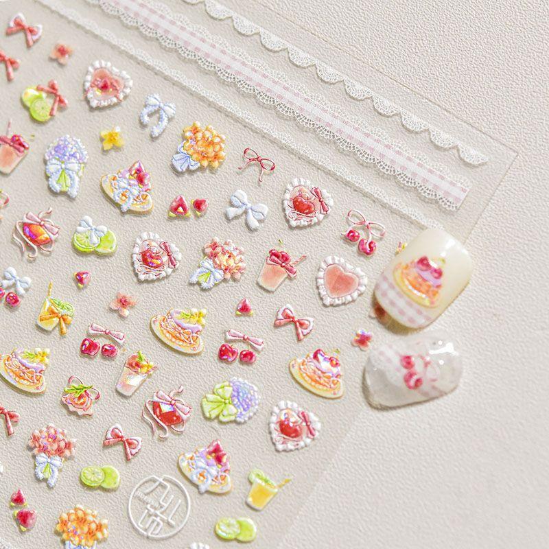 

Наклейка для ногтей Десерт Светлое Сердце Ракушка Новинка Рельефная 5D 3D Милая Кружевная Многоярусная-Волан Декорация Heart Dessert 4900((Shell light))