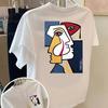 Men's Summer Casual Streetwear T-Shirt Abstract Cubism Face Back & Chest Print Cotton Top for Men's and Women's Summer T Shirt