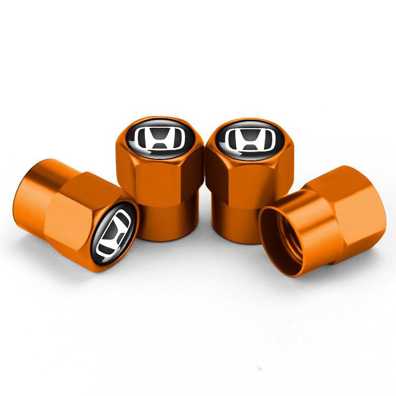 4pcs Car Badges Metal Wheel Tire Valve Cap Covers For Honda Jazz Fit Avancier Crv Accord Pilot City Prelude Mugen Power XR-V ZP8