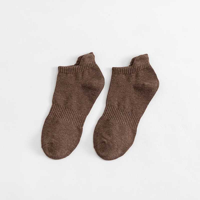 

Мужские весенне-летние тонкие носки с низкой посадкой, хорошо впитывающие пот, дышащие, однотонные, удобные, простые 1 pair темный кофе