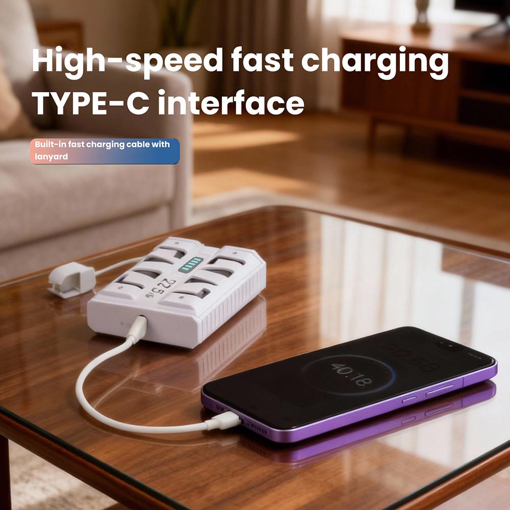 2×21700 Battery Case, 22.5W Fast-charging DIY Power Bank Kit, Supports One-click Battery Replacement