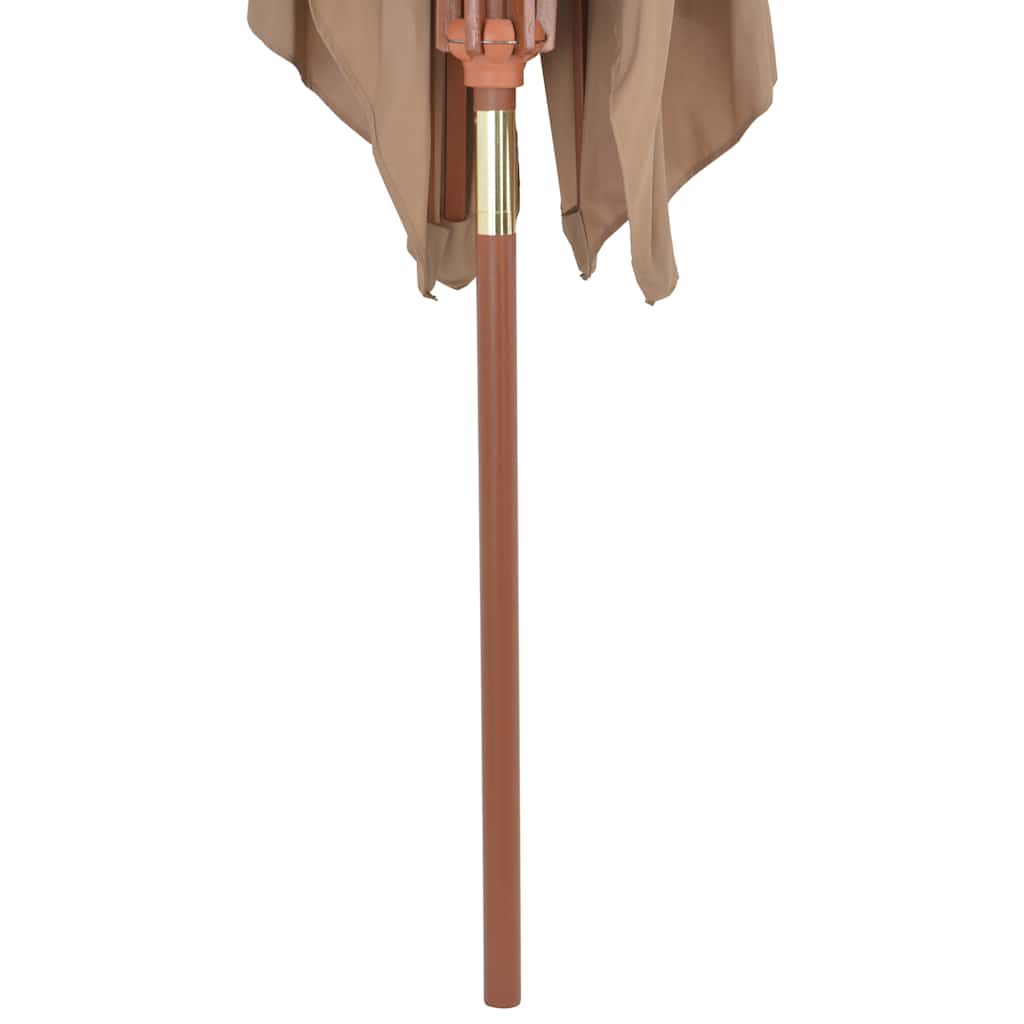 Wooden Mast Sun Umbrella 200 X 300 Cm Taupe