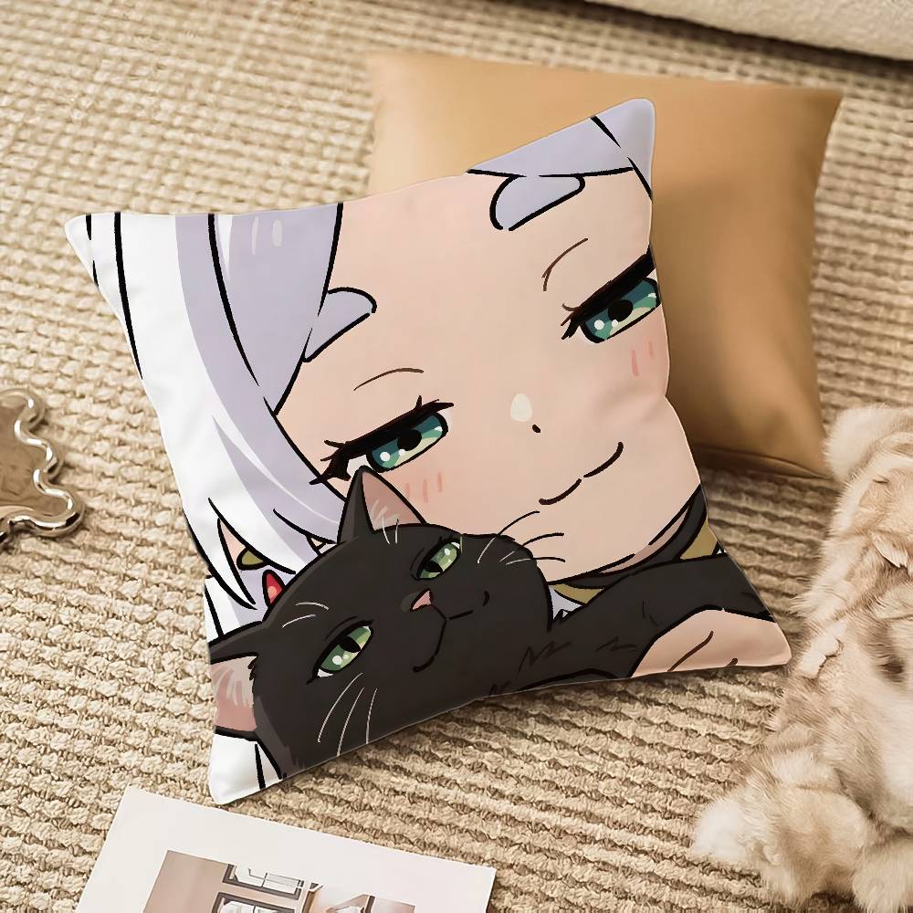 AnimeFrieren Pillow Case Anti-dustmite Invisible Zipper Sofa Bed