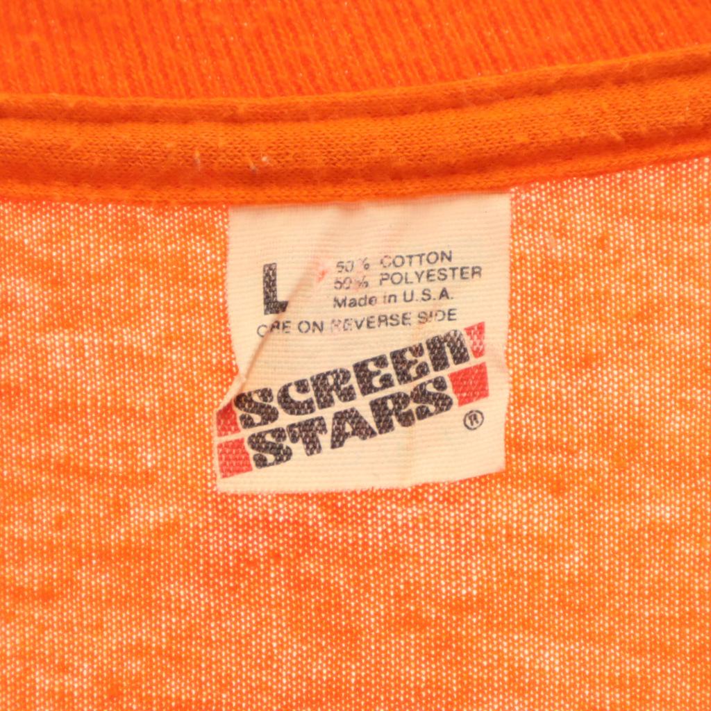 SCREEN STARS 80s Made In USA Vintage Short Sleeve T-shirt L Orange Men's Used