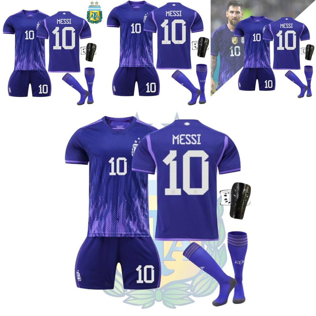 Three-star Champion 2223 Argentina Away Messi 10 Di Maria 11 Dybala 21 World Cup Football Jersey