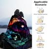 1pc Cosmic Yin-Yang Flannel Blanket, Comfortable and Warm Blanket, for Camping Sofa Bed and Couch Office015