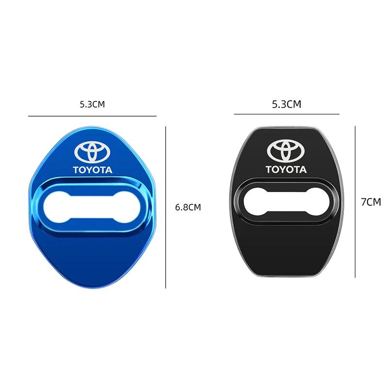 4Pcs Stainless Steel Car Door Lock Cover Case Sticker Accessories For Toyota Corolla Yaris Aygo Prius RAV4 Crown CHR Camry Auris AA9