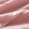 Knitting Tops Women Long Sleeve Round Neck Casual Home Style Top Solid Color Single Breasted Fitted Stretchy Tee Daily Wear