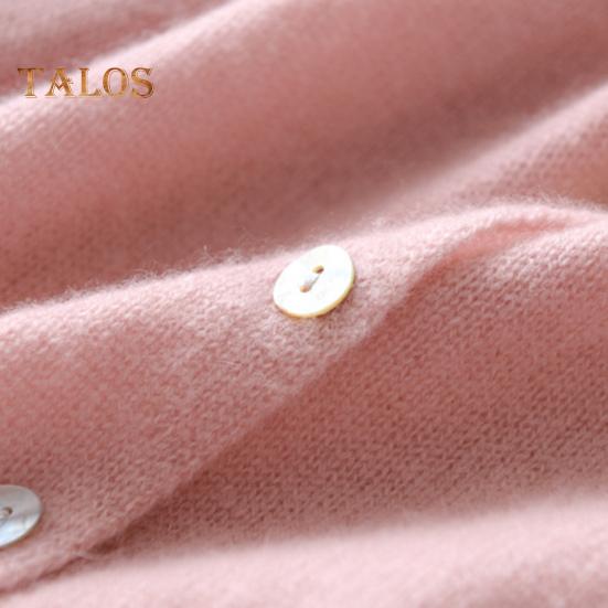 Knitting Tops Women Long Sleeve Round Neck Casual Home Style Top Solid Color Single Breasted Fitted Stretchy Tee Daily Wear