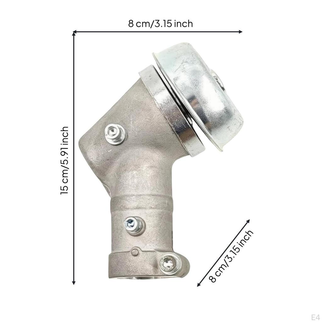 Brush Gearbox Head Cast Housing Angled Metal Silver Gray