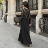 New Elegant and Sophisticated Style Square-neck Lace Long-sleeve Dress