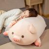 Simulated Pig Big Pillow Cute Lying Pig Stuffed Toy Doll Girl Holding Doll On Bed