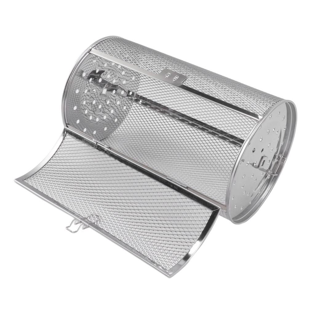 Coș de grătar rulant Oțel inoxidabil Cușcă grătar Rotund Oțel inoxidabil Grătar grătar plasă pentru Arahide