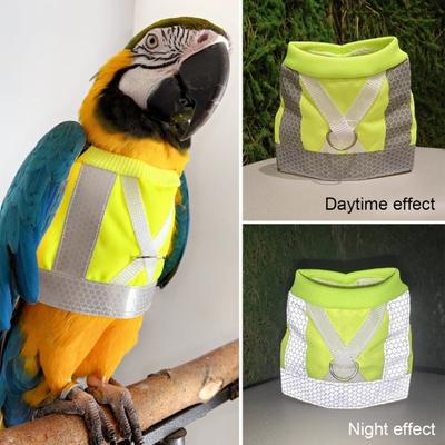 Yousheng Bird Flight Harness Vest Parrot Suit with Leash Reflective Vest Bird Clothes for Cockatiels Conures Budgies Parrot Flying Training Clothes
