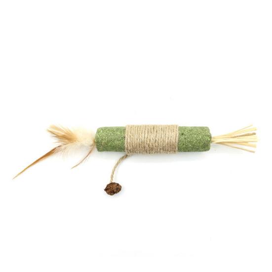 

Cat Catnip Chew Stick Toy with Jute Rope Bite Resistant Cat Feather Teething Toy Pet Teeth Cleaning Interactive Boredom Toy S