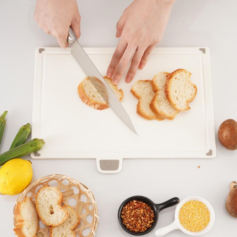 Dual-Sided Non-Slip Cutting Board Set Plastic Kitchen Chopping With Storage Rack Modern Minimalist Design