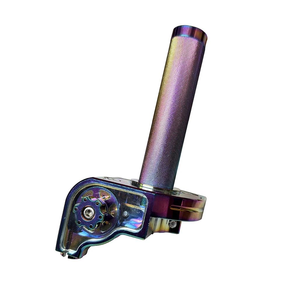 22mm CNC Aluminum Accelerator Throttle Twist Grips Throttle Cable For 50 70 110 125 250 350 Dirt Bike Motorcycle Parts,Colorful..
