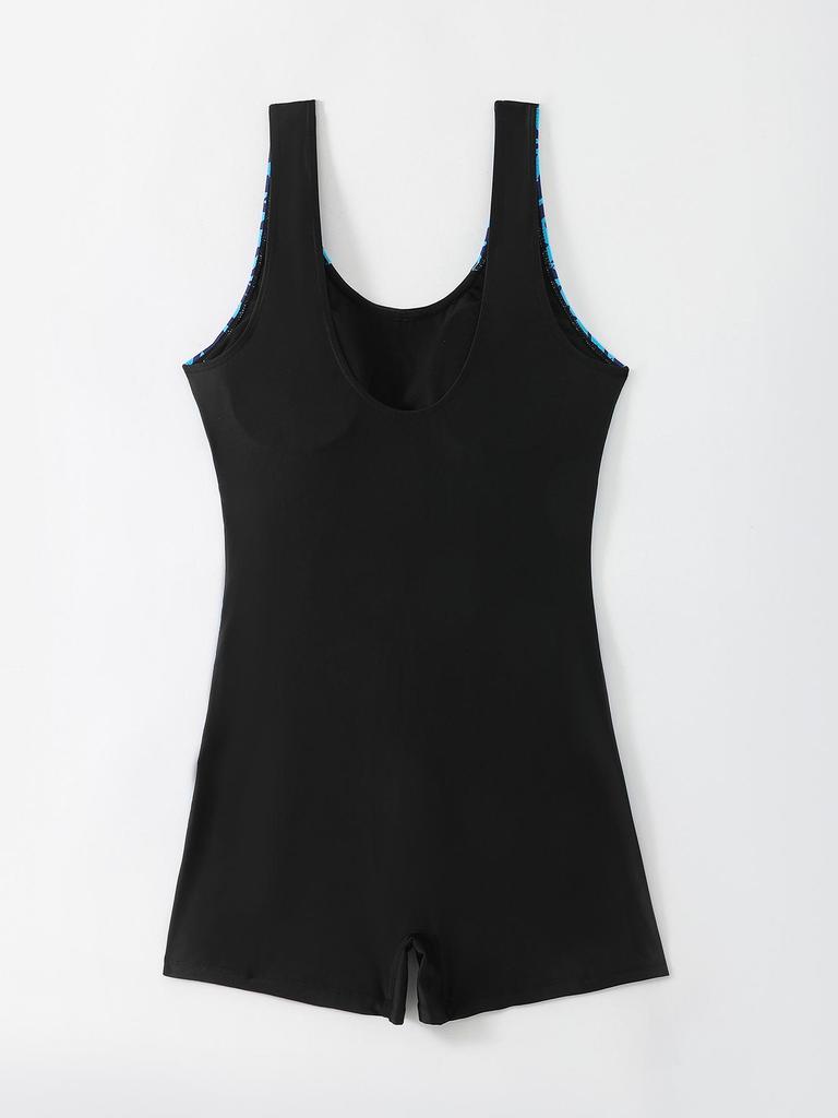 New 2026 European & American Plus Size Women's One-Piece Surfing Swimsuit