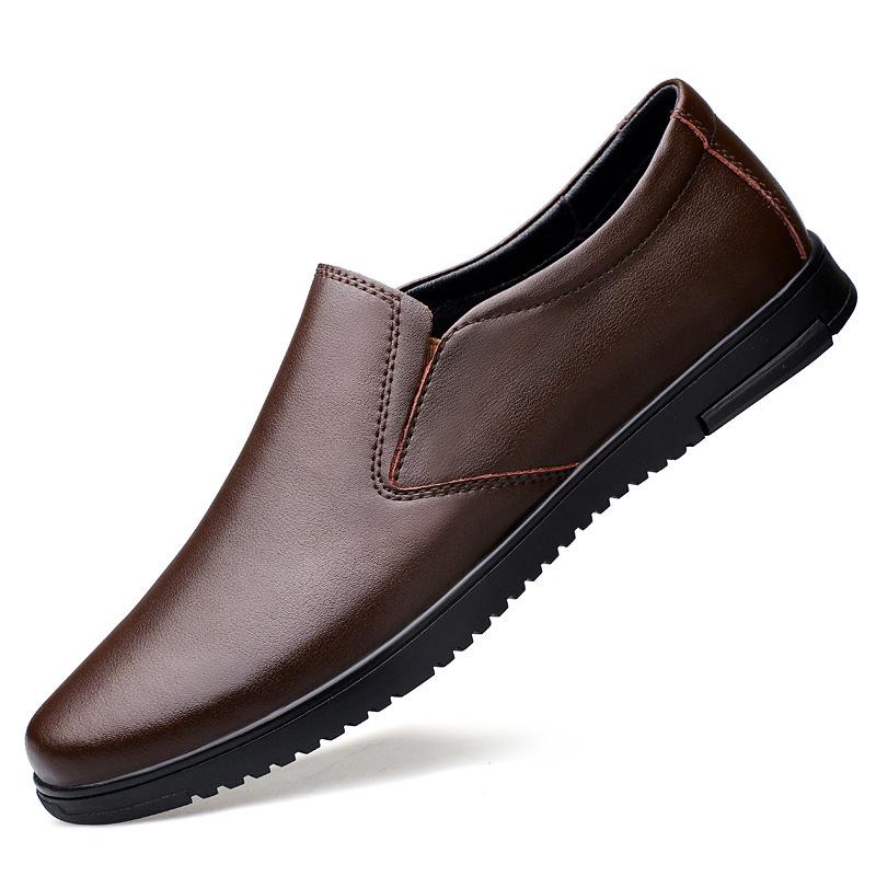 Men's Large Slip-on Loafers - Casual Leather, Cowhide, Spring/Summer Shoes