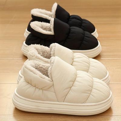 Fashion Winter Warm Thick Furry Women Ankle Boots Indoor Plush Slippers Ladies Men Home Cotton Shoes
