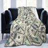 Creative U.S. Money Blanket, Single-Sided Thickened Polyester Throw Blanket, Soft Warm Nap Blanket for Sofa Bed Couch