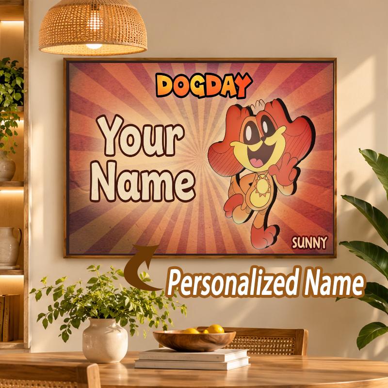 Custom Name DogDay 5D Diamond Painting Personalized Full Drill Diamond Art Kit Gift