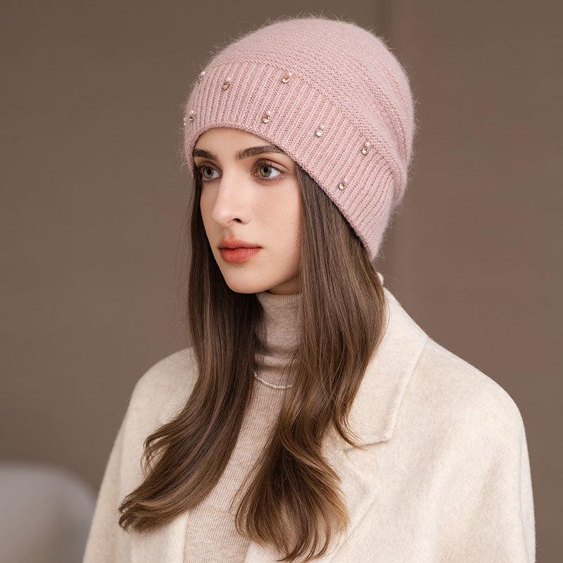 Królicze włosy dzianinowa torba czapka damska zimowa wiatr i zimno pulower wełna moda termiczna czapka