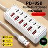 KUBIE Switch Extension Hub 7-port USB2.0 Hub Computer USB Extension Hub One Drag Seven USB2.0 Splitter PC Laptop Desktop 4