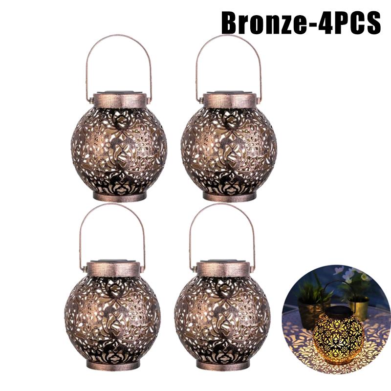 Solar Powered Moroccan Lanterns Metal Outdoor Hanging Lights Waterproof For Patio Lawn Yard Tabletop Decor Ambient Lighting