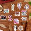 200 Pieces of Pink Sticker Decorative Phone Water Bottles for Female Feminist Groups with Waterproof Cartoon Designs