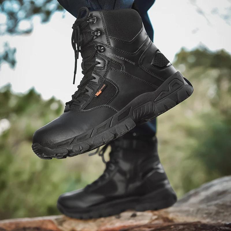 Fashion Men's Outdoor Boots Men Suede Leather Breathable Desert Boots Wearable Rubber Waterproof Ankle Boots Hardcore