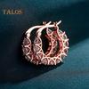 1 Pair Women Huggie Earrings Cubic Zirconia Round Shape Small Hoop Earrings Party Prom Clipping-on Earrings Copper Round Earrings