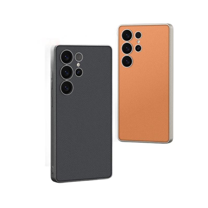 Applicable to Samsung S26Ultra mobile phone case 25Ultra metal lacquered leather S24U all-inclusive anti-drop protective case