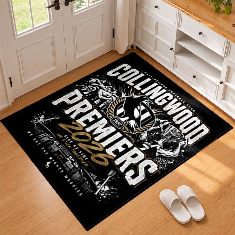 Collingwood Football Club Carpet Door Mat for Living Room or Bedroom Protective Mat Under Chair Office Decoration Christmas Gift Birthday Present