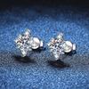 D Color 1ct 6.5mm  Moissanite Earrings 925 Sterling Sliver with White Gold Plated Stud Earring Wedding Jewelry for Women