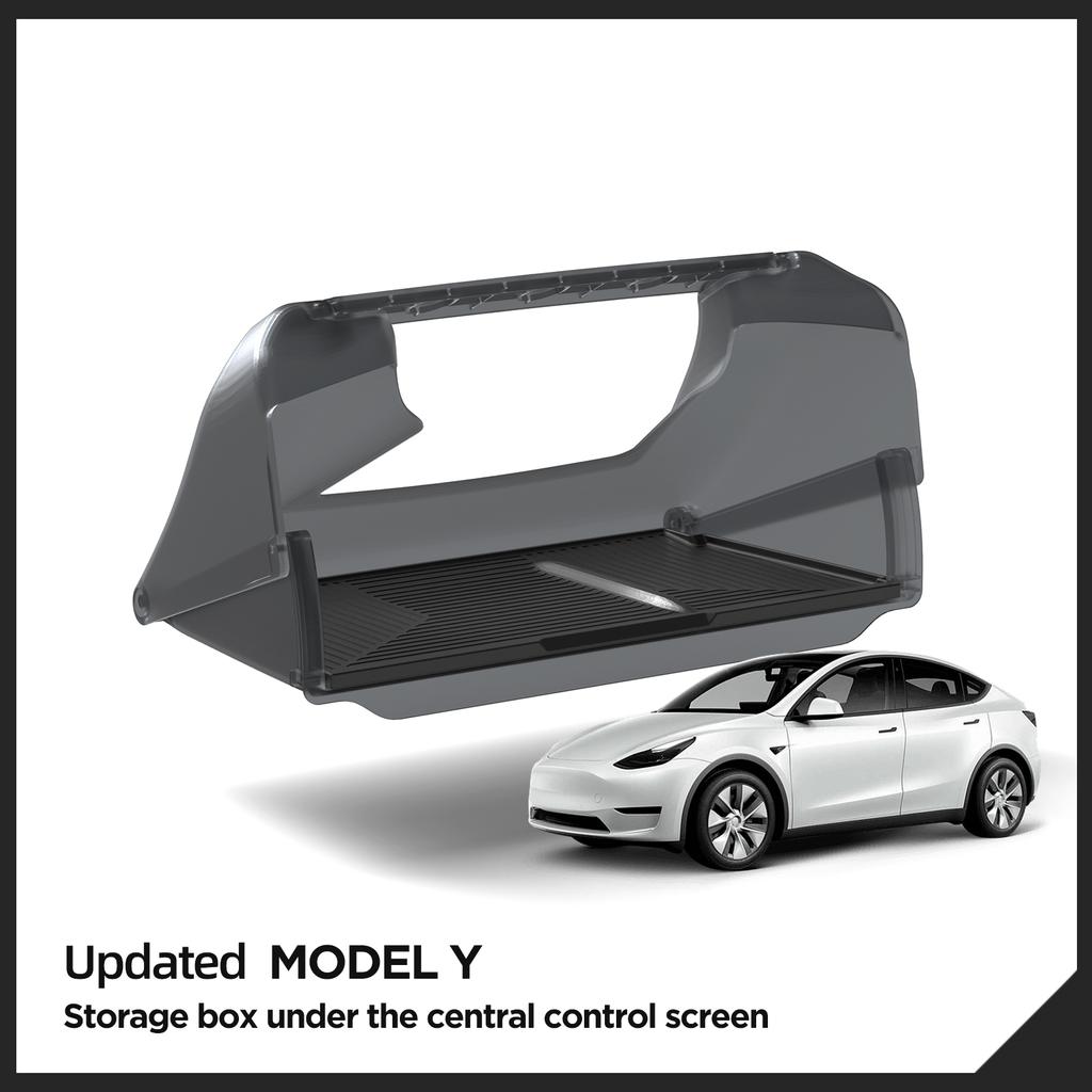 DQMN8 For Tesla Model Y 2024 Car Storage Box Hidden Storage Organizer Case Tray Under The Central Control Screen Model 3 2021-2022