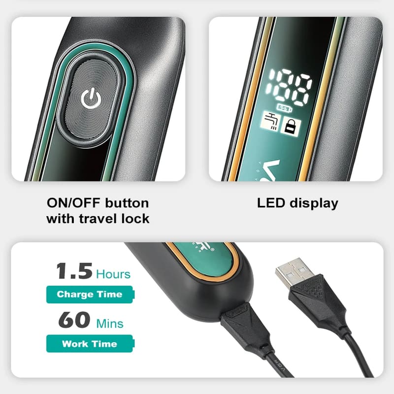 Hair Trimmer Waterproof and Rust-proof Household Rechargeable Adjustable Hair Trimmer Full Body Washable Reciprocating Men's Beard Trimmer