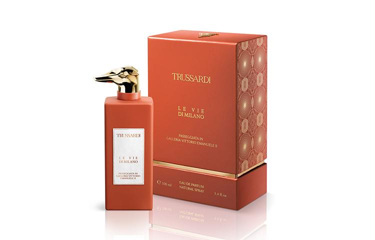 TRUSSARDI Stylish Beige Blue Emmanuel II Archway Perfumes Oriental Potpourri Accord Eau De Parfum Cinnamon Coffee 100ml