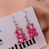 Cute Sequin Gummy Bear Dangle Earrings Cartoon Animal Drop Earrngs for Women Girls Party Holiday Jewelry Gifts