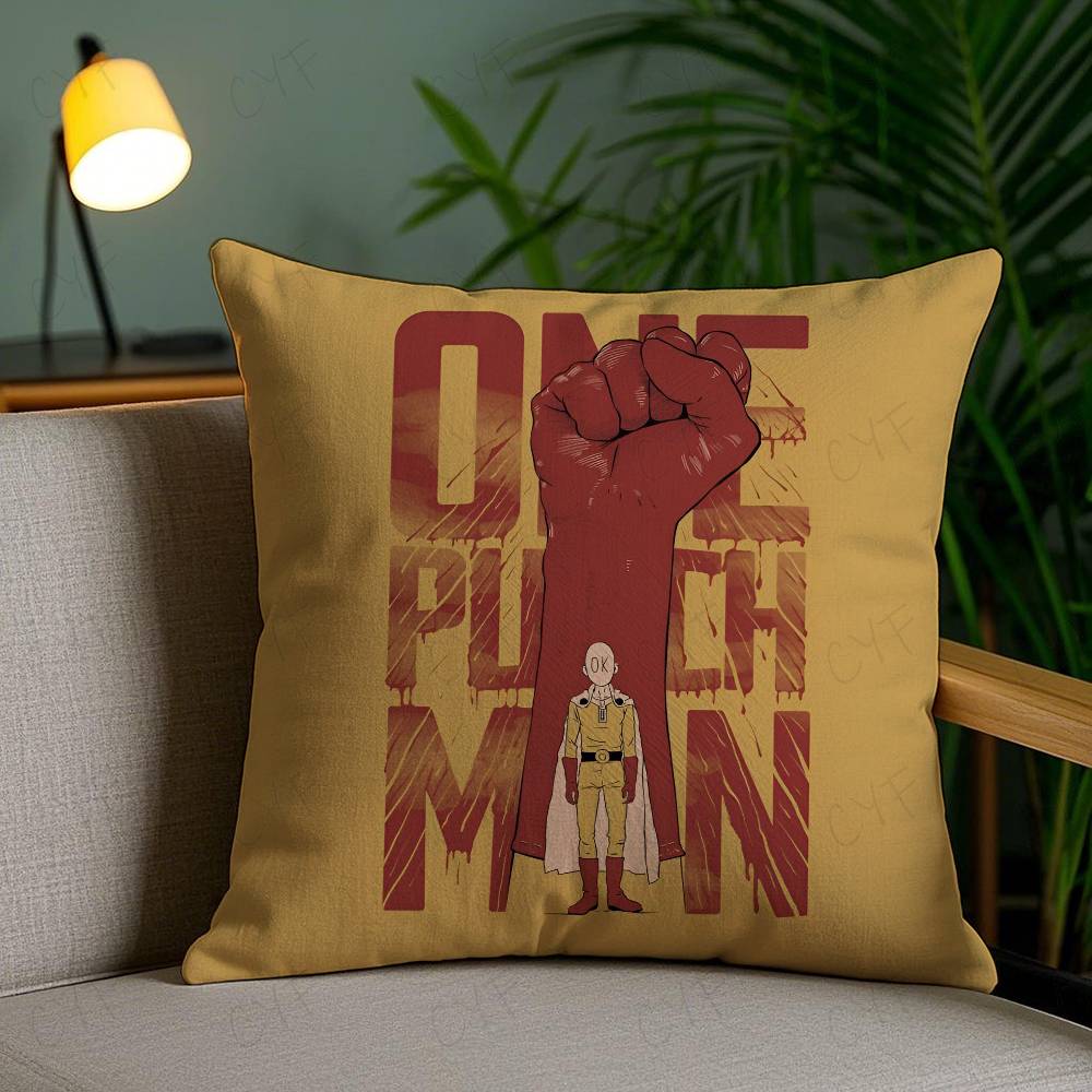 Funny Anime O-One-Punch Man Pillow Case Custom Printed Brushed Fleece Pillow, Baby Skin-Touch, Eco-Friendly Dye-Sublimation Cush