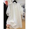 Korean Style V-Neck Lace Lantern Sleeve Summer Dress
