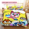 Unikitty!  Pattern Bedding Quilt Set  Home Decoration  Gift (1 * duvet cover + 2 * pillowcase  without core)