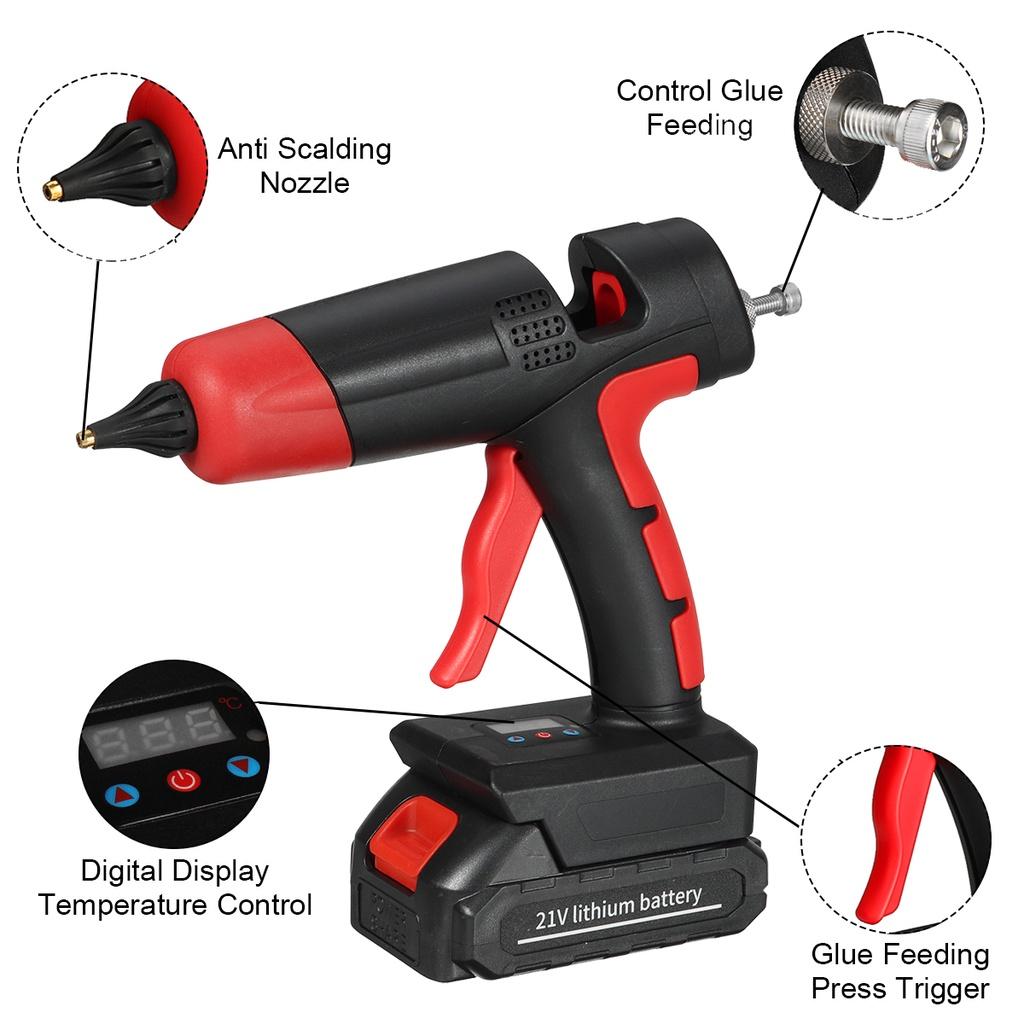 21V 1000W Welding Hot Air Guns Plastic Temperature Adjustable Anti-scald Nozzle for Lithium Battery Cordless Electric Hot Melt Glue Guns