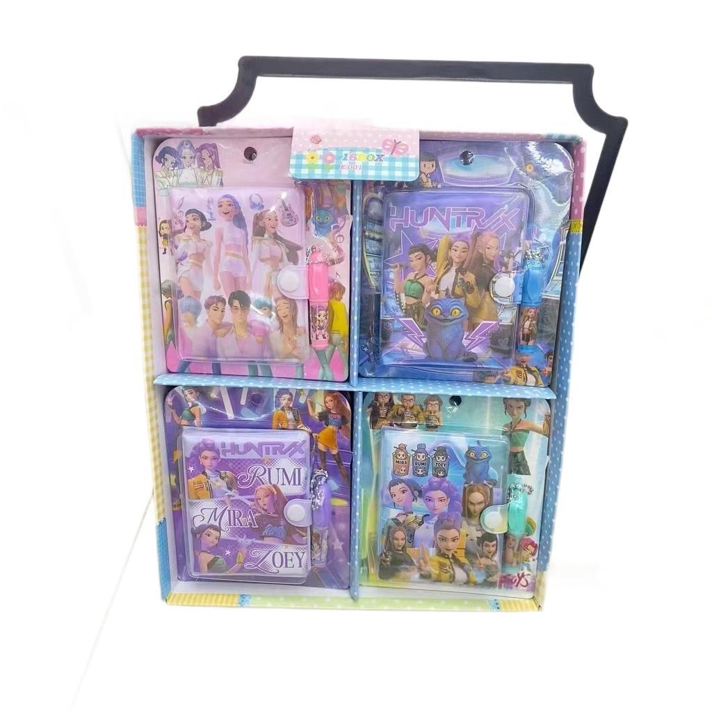 2026 חדש במלאי חם KPOP ציידי שדים מחברת עם סט עטים, מחברת יומן כלי כתיבה לסטודנטים מצוירים למתנה למעריצים