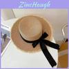 Cappello da Sole con Cannuccia di Carta e Ampia Falda per Donna, Protezione Solare Estiva e Accessorio di Moda
